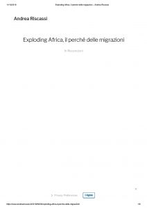 Exploding Africa, il perché delle migrazioni_Andrea Riscassi